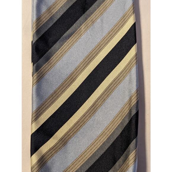 Hermes Paris Vintage 100% Silk Blue Stripe Neck Tie Authentic - Picture 4 of 11